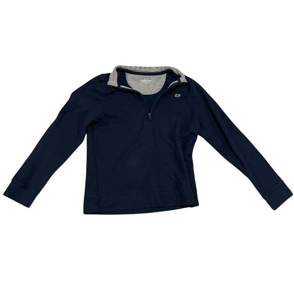 Vineyard Vines Boys Cotton Quarter Zip Pullover Navy Size SMALL 8/10 - Picture 1 of 5